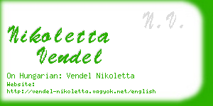 nikoletta vendel business card